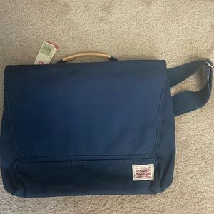 Levi’s dark blue messenger laptop school bag with laptop sleeve